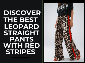Leopard Straight Pants with Red Stripes Down the Sides
