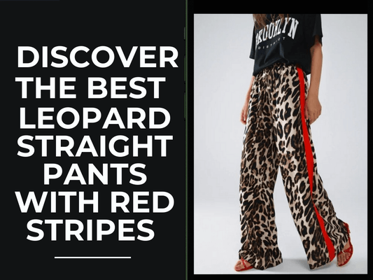 Leopard Straight Pants with Red Stripes Down the Sides