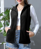 Zip Up Fleece Vest Jacket with Pockets