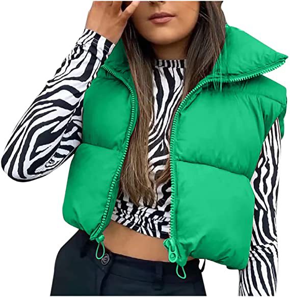 Zipper Stand-Up Collar Outerwear Vest Jacket