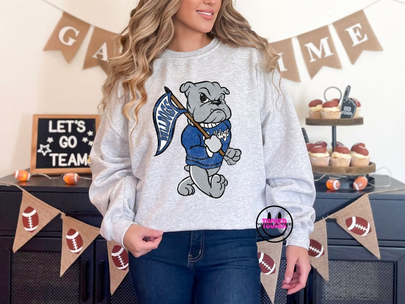 Vintage Bulldog Sweatshirt Royal Blue