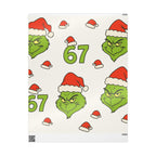 Grinch Face Christmas Wrapping Paper — Festive Santa Hat Gift Wrap with Number 67