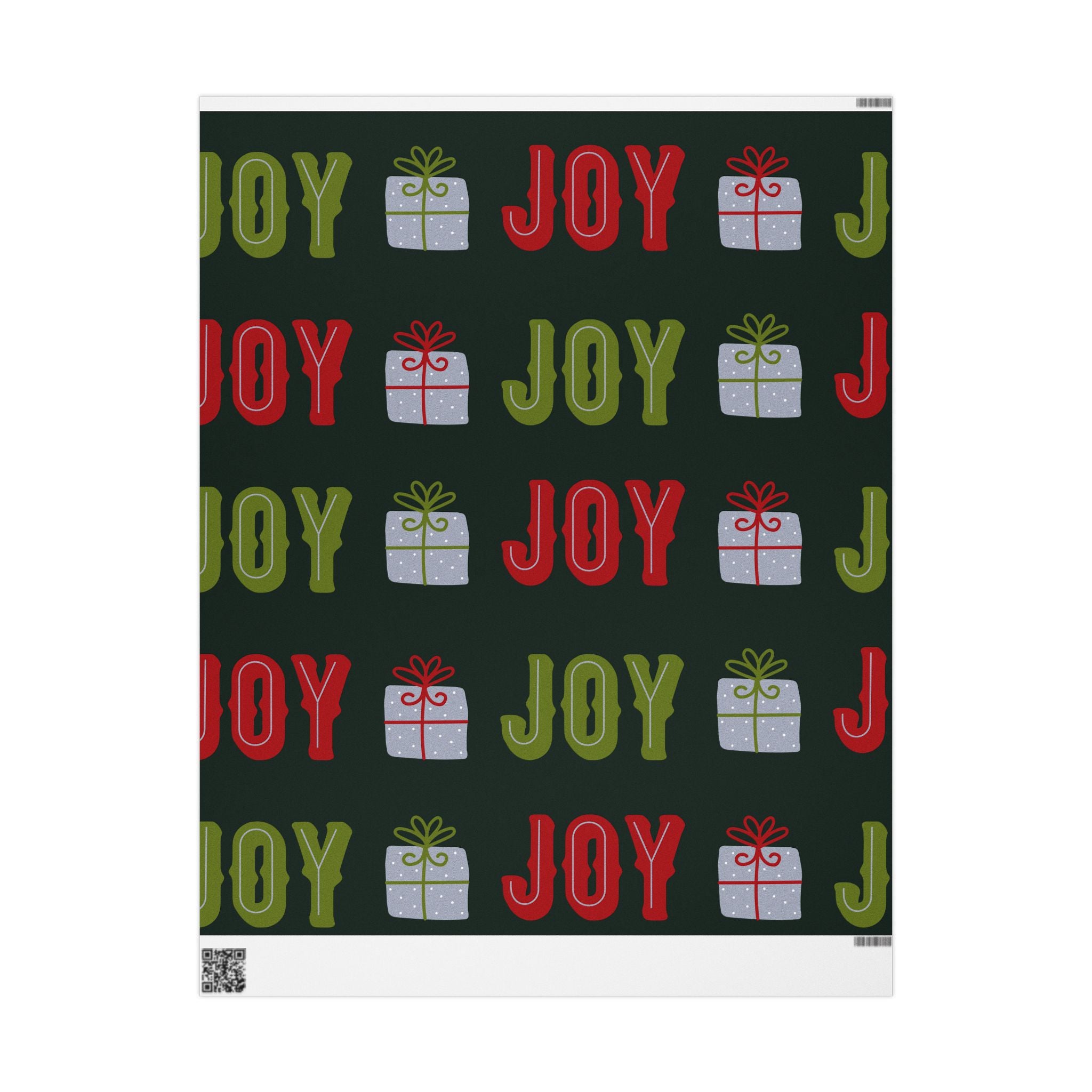 Joy & Gifts Holiday Wrapping Paper Roll — Green Red Present Pattern