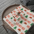 Christmas Wrapping Paper – 'HO HO HO' Snowman & Tree Holiday Gift Wrap
