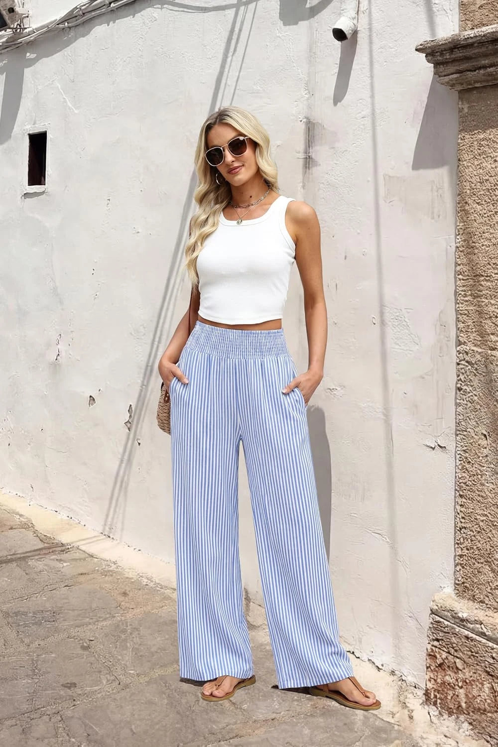 Sampeel Wide Leg Palazzo Trousers