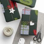 Joy & Gifts Holiday Wrapping Paper Roll — Green Red Present Pattern