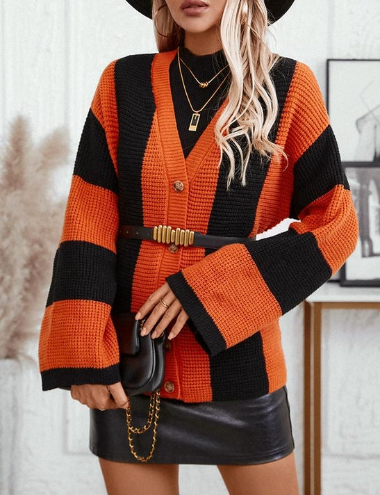 Halloween Contrasting Knitted Cardigan