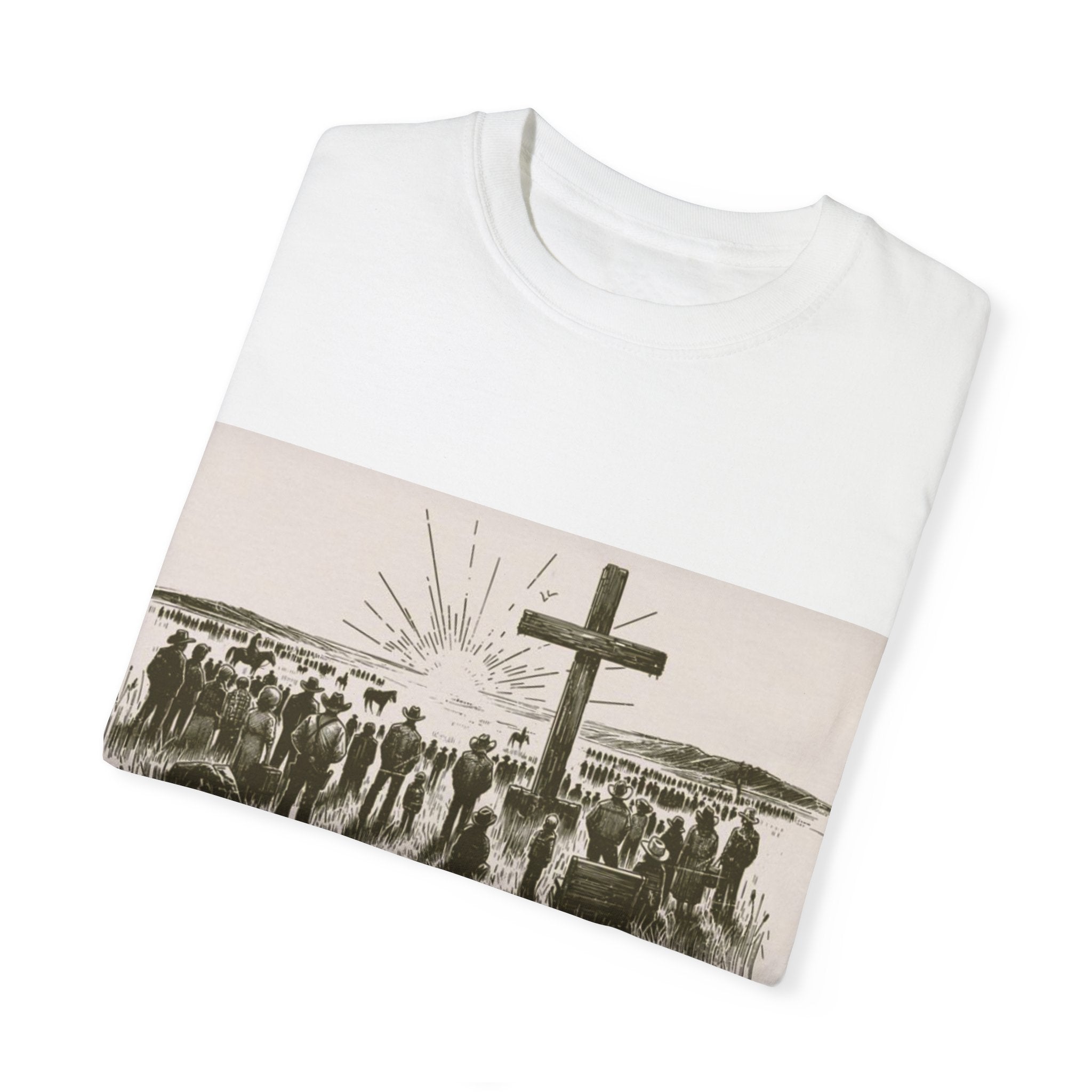 He is Not Here - He Has Risen Unisex Garment-Dyed T-Shirt