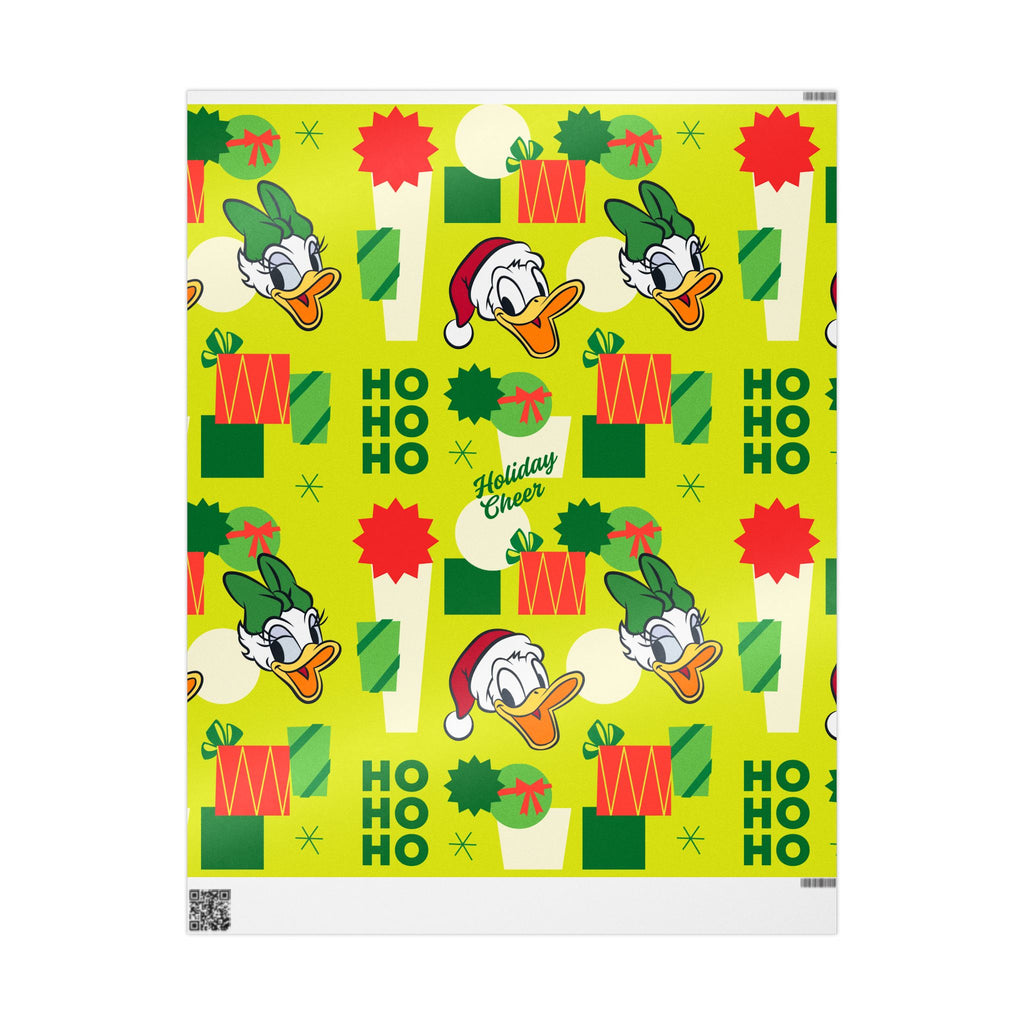 Holiday Donald Duck Wrapping Paper Roll — 'Ho Ho Ho' Festive Gift Wrap