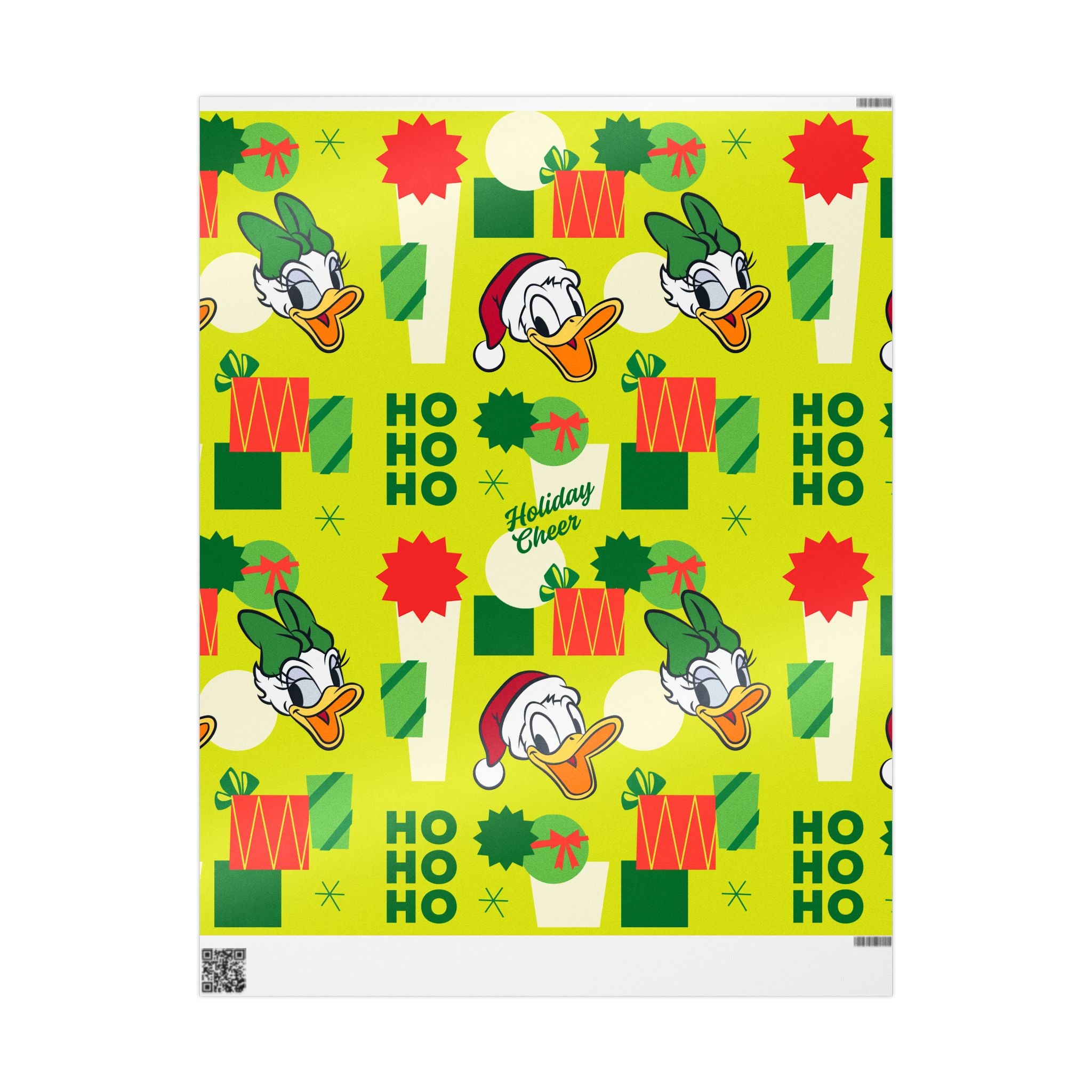 Holiday Donald Duck Wrapping Paper Roll — 'Ho Ho Ho' Festive Gift Wrap