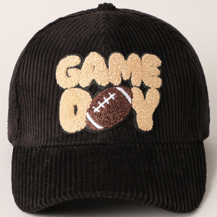 Football Game Day Patch Corduroy Cap