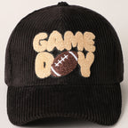 Football Game Day Patch Corduroy Cap