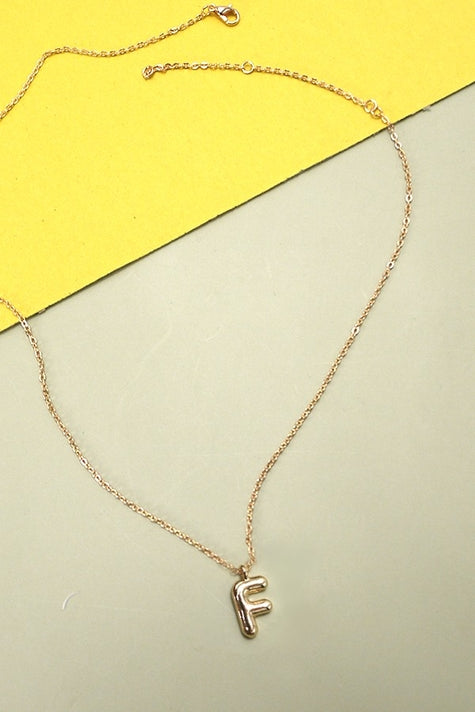 Bubble Balloon Personalized Initial Necklace