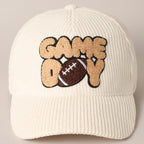 Football Game Day Patch Corduroy Cap