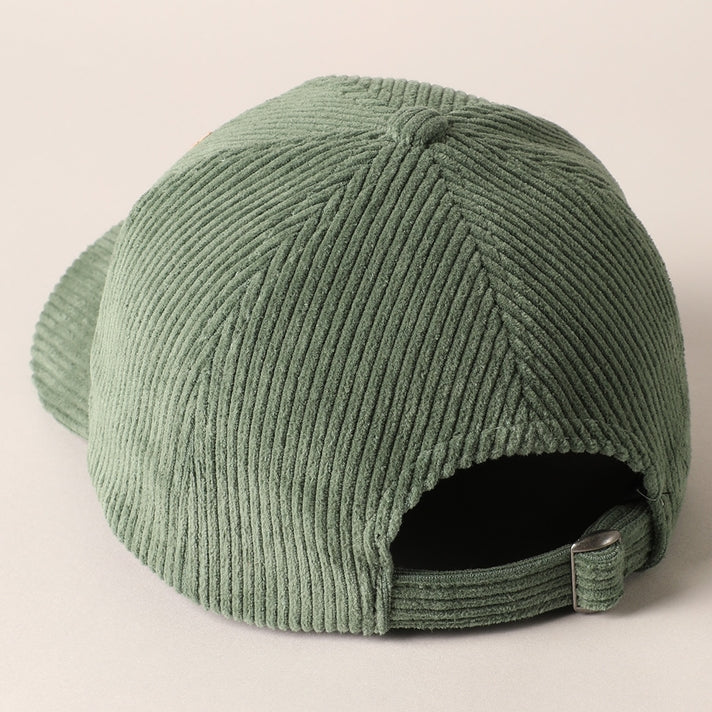Football Game Day Patch Corduroy Cap