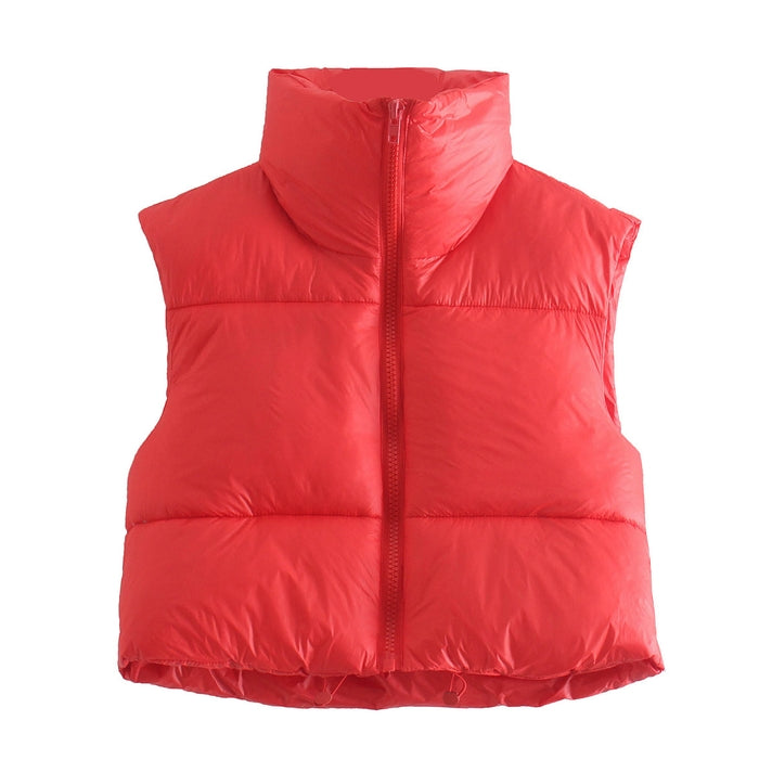 Zipper Stand-Up Collar Outerwear Vest Jacket