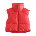 Zipper Stand-Up Collar Outerwear Vest Jacket