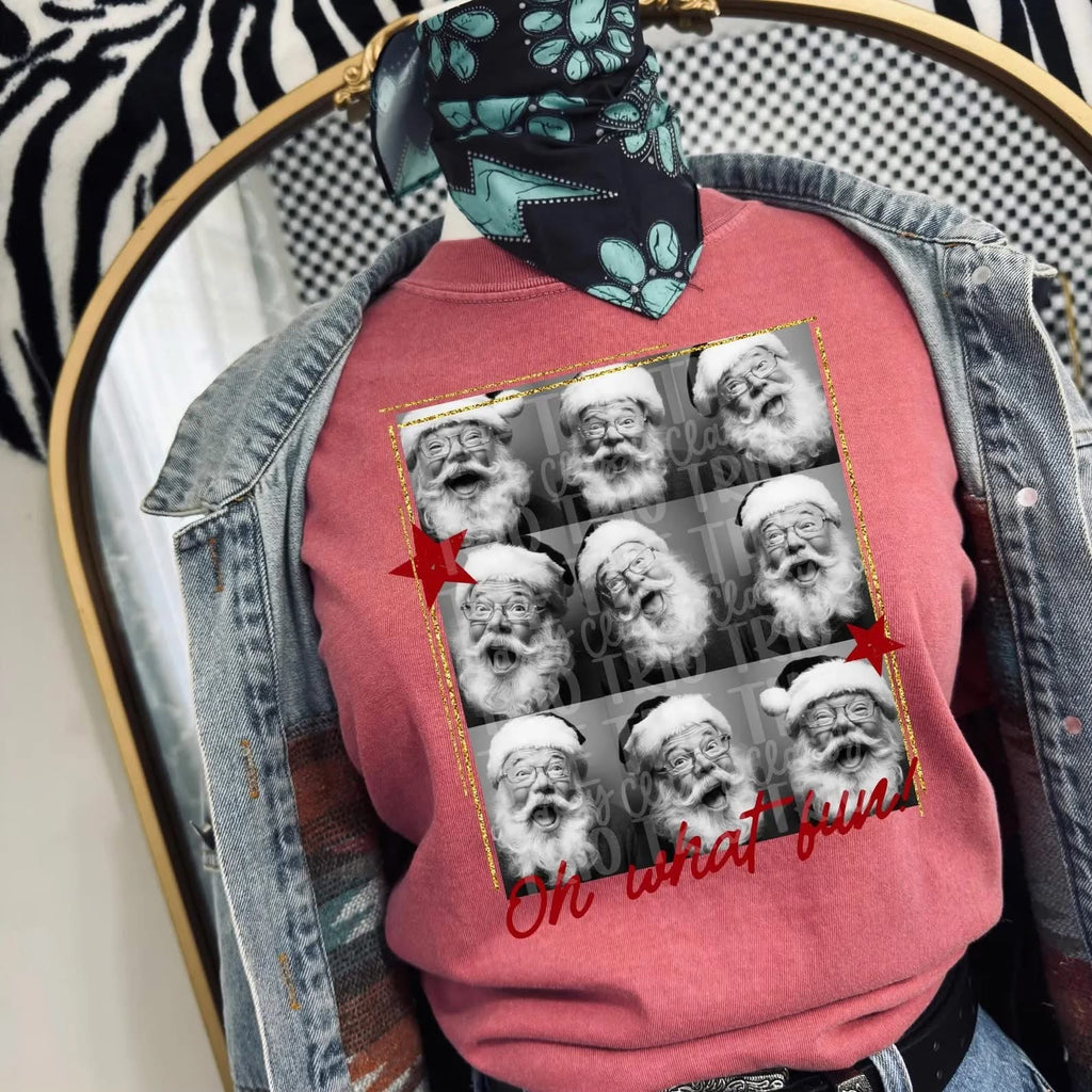 Oh what fun santa polaroid tee or sweatshirt