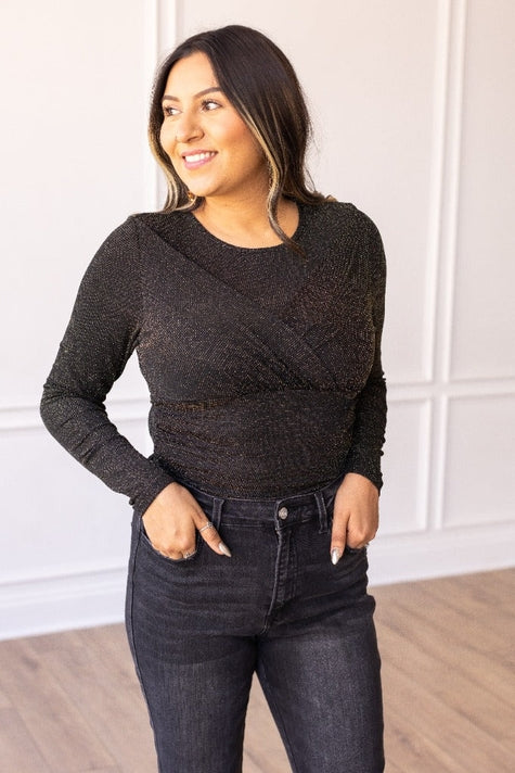 Black Glitter Body Suit