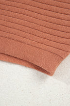 Apricot Pink Rib Knit Button Front Dolman Sleeve Cardigan