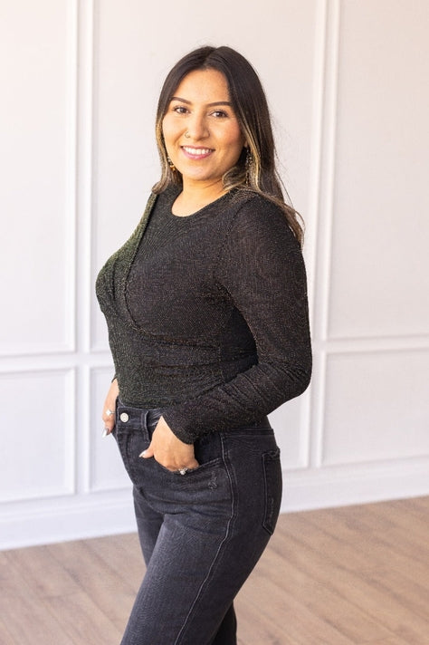 Black Glitter Body Suit