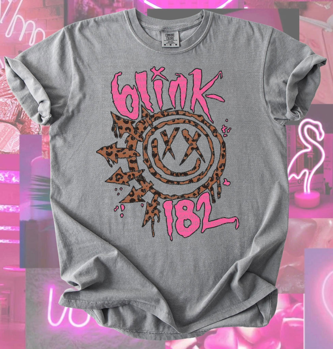 Leopard & hot pink blink tee or sweatshirt