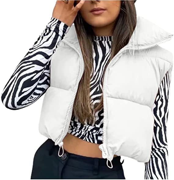 Zipper Stand-Up Collar Outerwear Vest Jacket