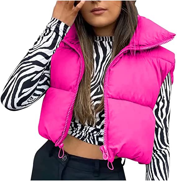 Zipper Stand-Up Collar Outerwear Vest Jacket