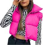 Zipper Stand-Up Collar Outerwear Vest Jacket