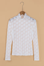 Mock Neck Long Sleeve Lace Top