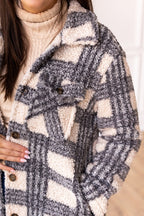 Plaid Sherpa Trench Coat