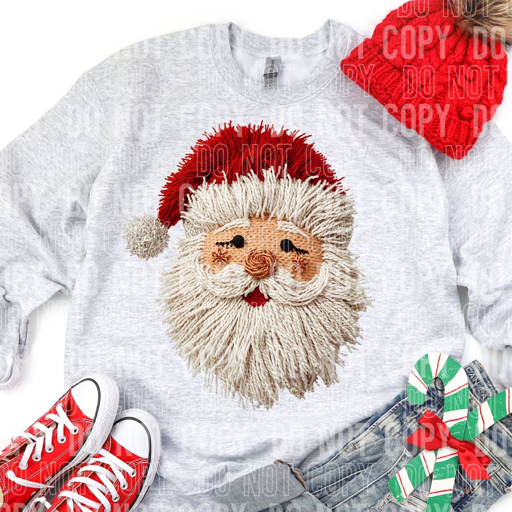 Rosie santa faux yawn tee or sweatshirt