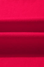 Racing Red Striped Patchwork Sleeve Colorblock Sweatshirt