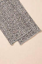 Brown Leopard High Waist Frayed Hem Jeans