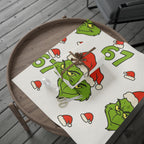 Grinch Face Christmas Wrapping Paper — Festive Santa Hat Gift Wrap with Number 67
