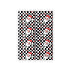 Santa Checkered Wrapping Paper Roll — Holiday Gift Wrap with Retro Santa & Lights