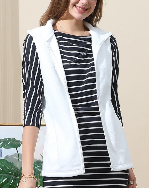 Zip Up Fleece Vest Jacket with Pockets