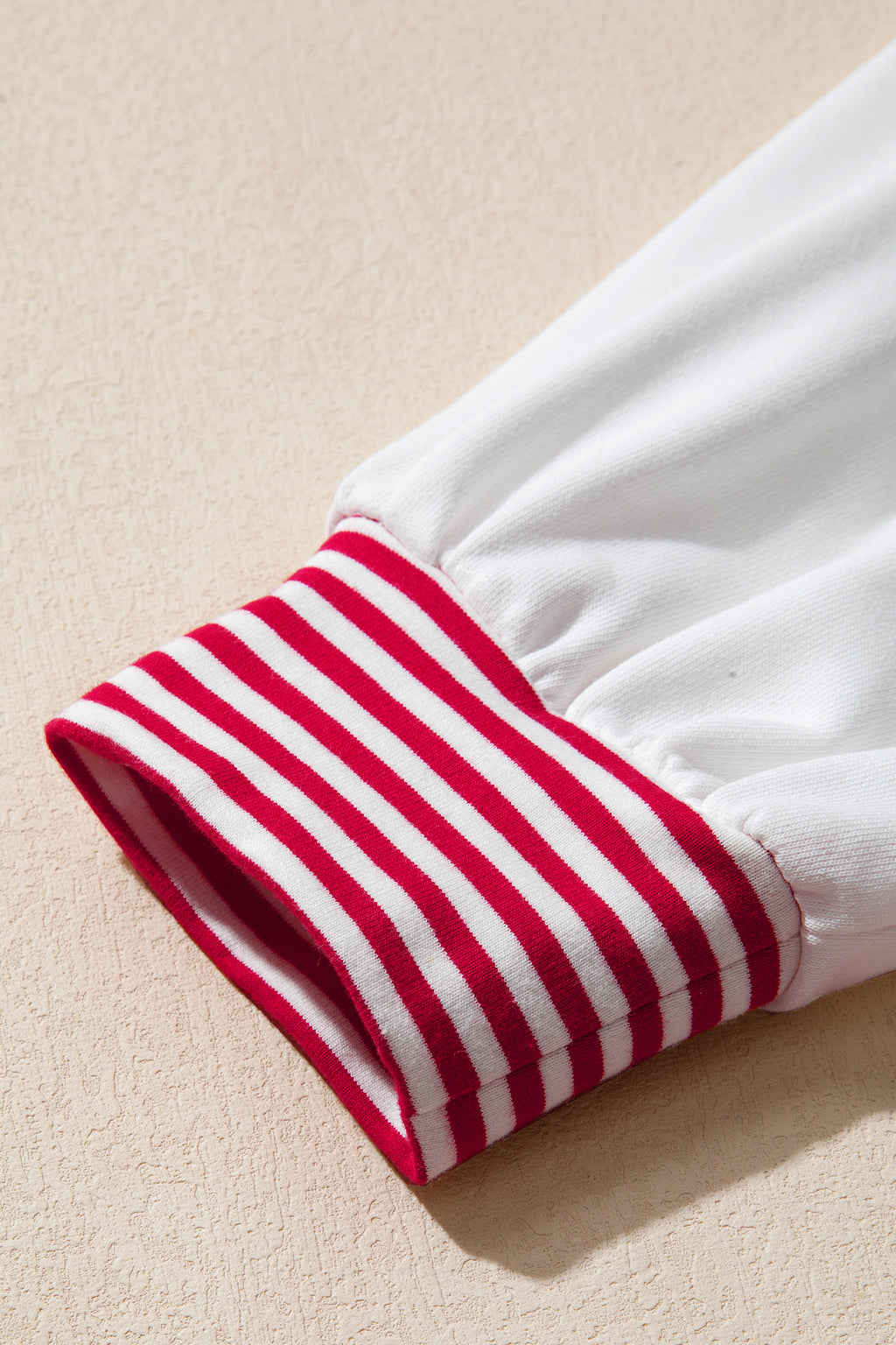 Racing Red Striped Patchwork Sleeve Colorblock Sweatshirt