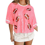 Sequined Football Half-Sleeved T-Shirt | Preorder