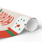 Christmas Wrapping Paper – 'HO HO HO' Snowman & Tree Holiday Gift Wrap