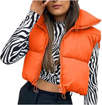 Zipper Stand-Up Collar Outerwear Vest Jacket