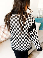 Vicki Varsity Checkered Cardigan