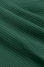 Blackish Green Color Block Edge Ribbed Pocketed Lined Swim Dress