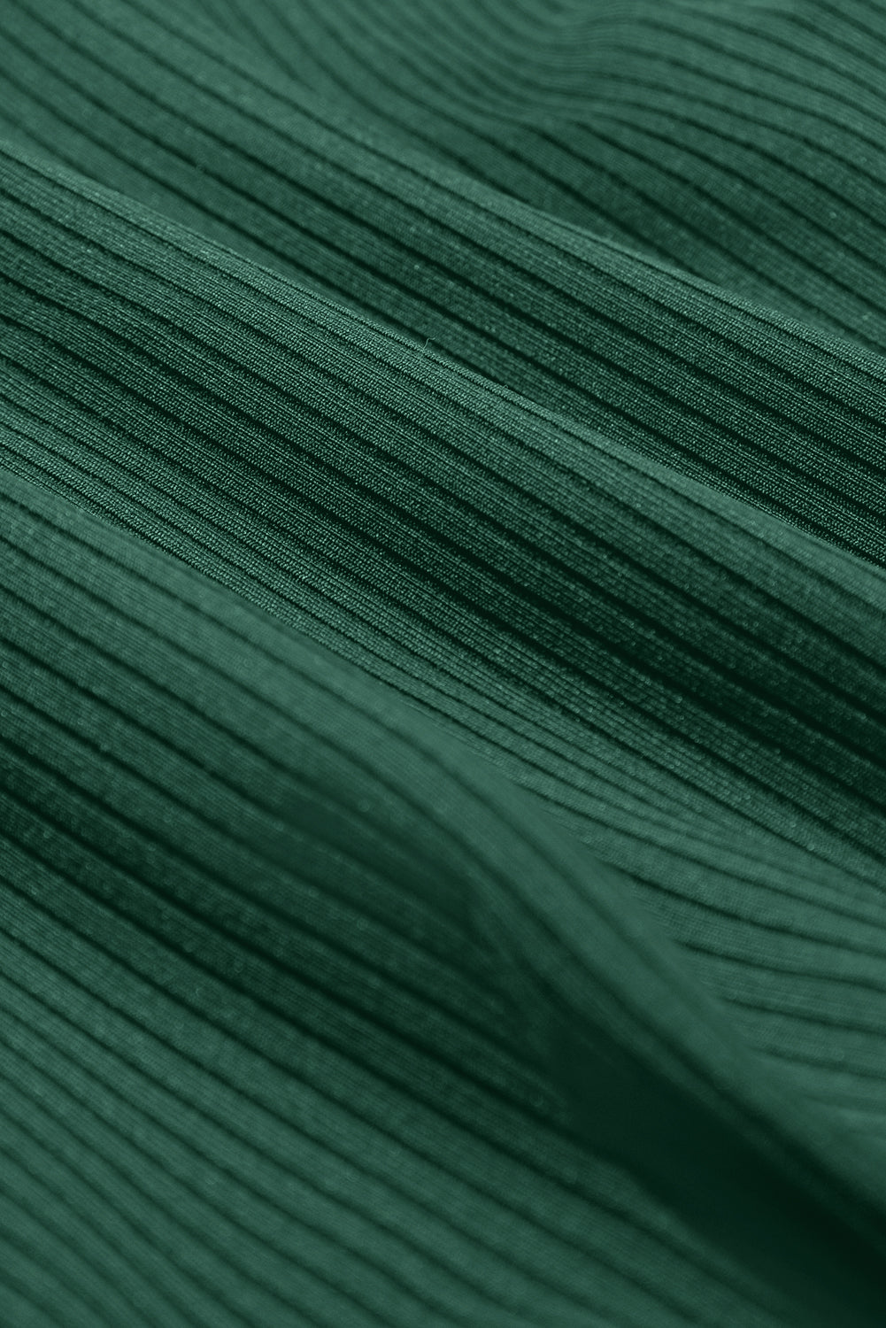 Blackish Green Color Block Edge Ribbed Pocketed Lined Swim Dress