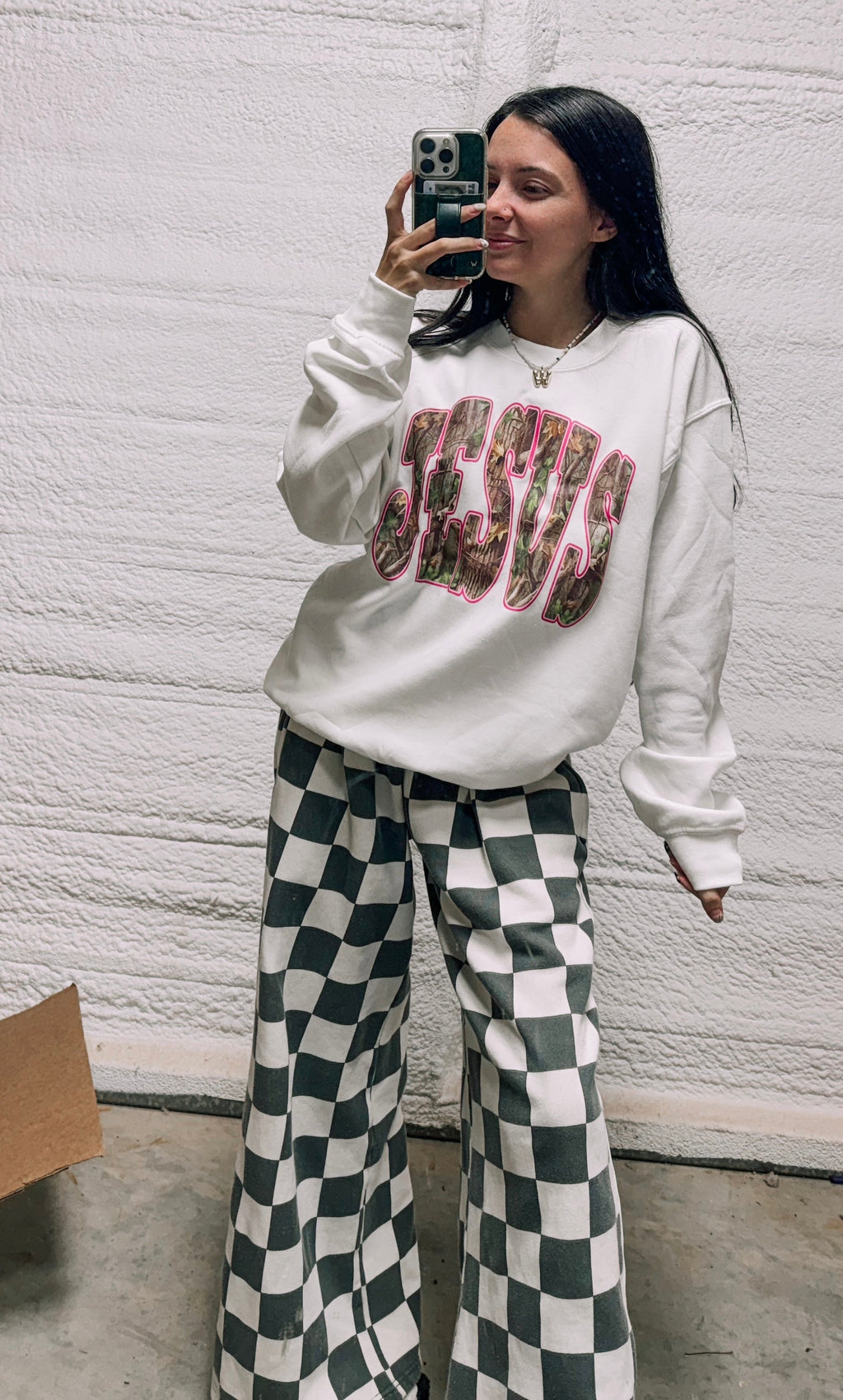 Camo Jesus hot pink outline tee or sweatshirt