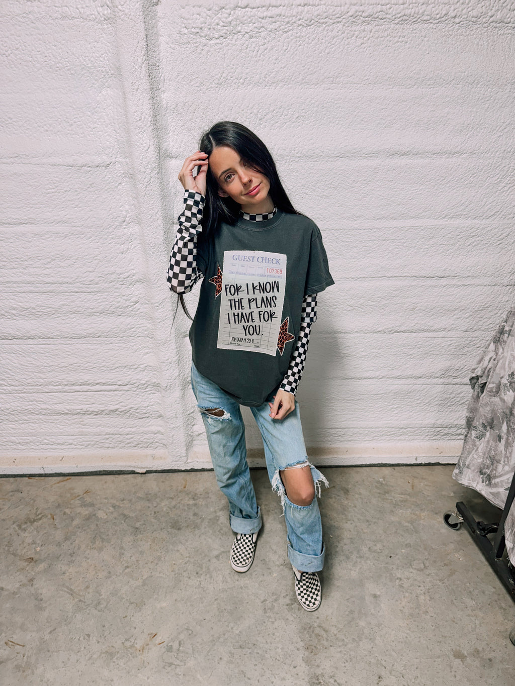 Checker mesh top ETA 20 BIZ DAYS