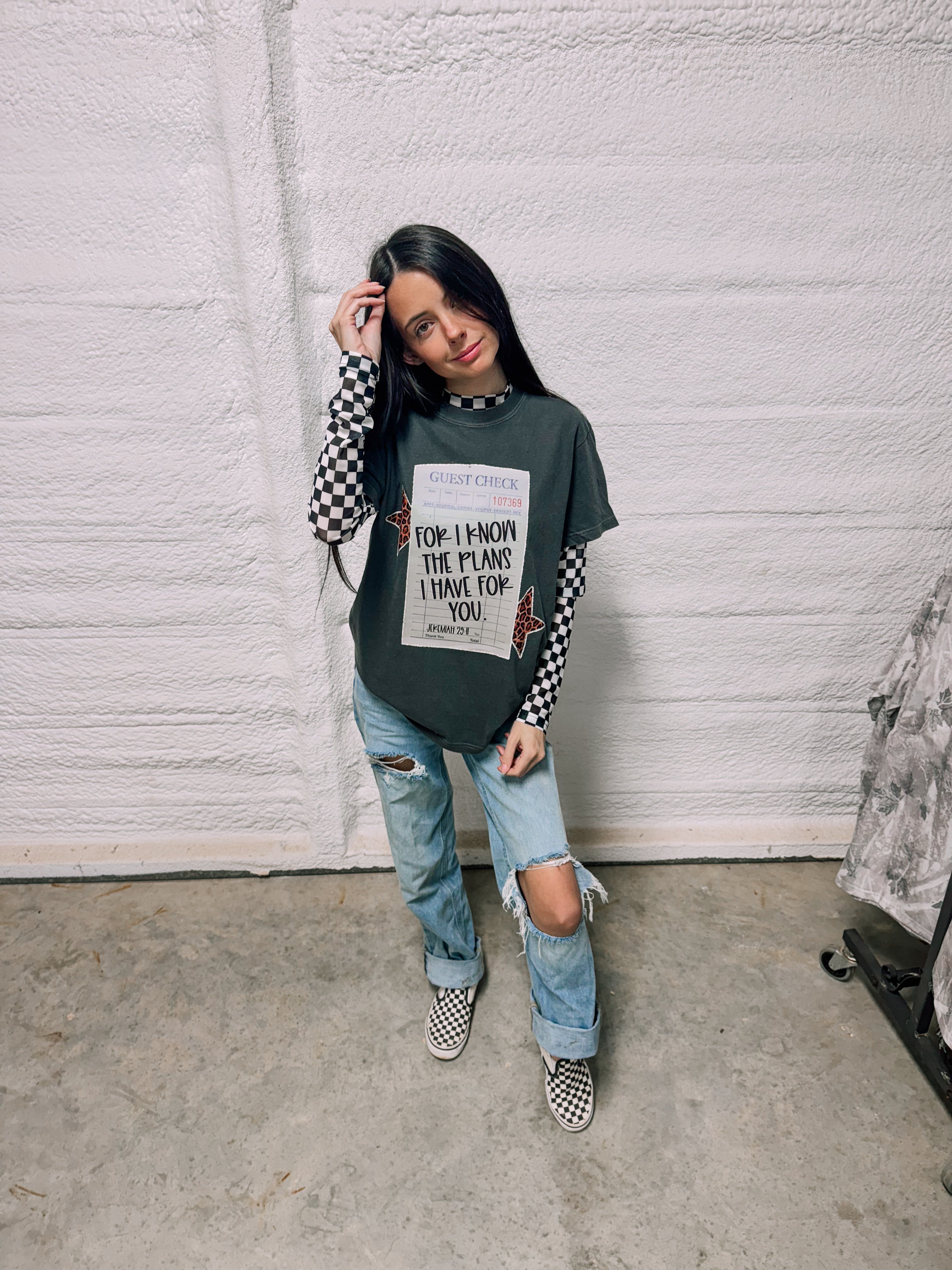 Checker mesh top ETA 20 BIZ DAYS