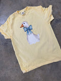 Cute Goose Graphic Tee | Coquette Duck Shirt | Bow Goose Shirt | Southern Preppy Tee | Comfort Colors Easter Shirt