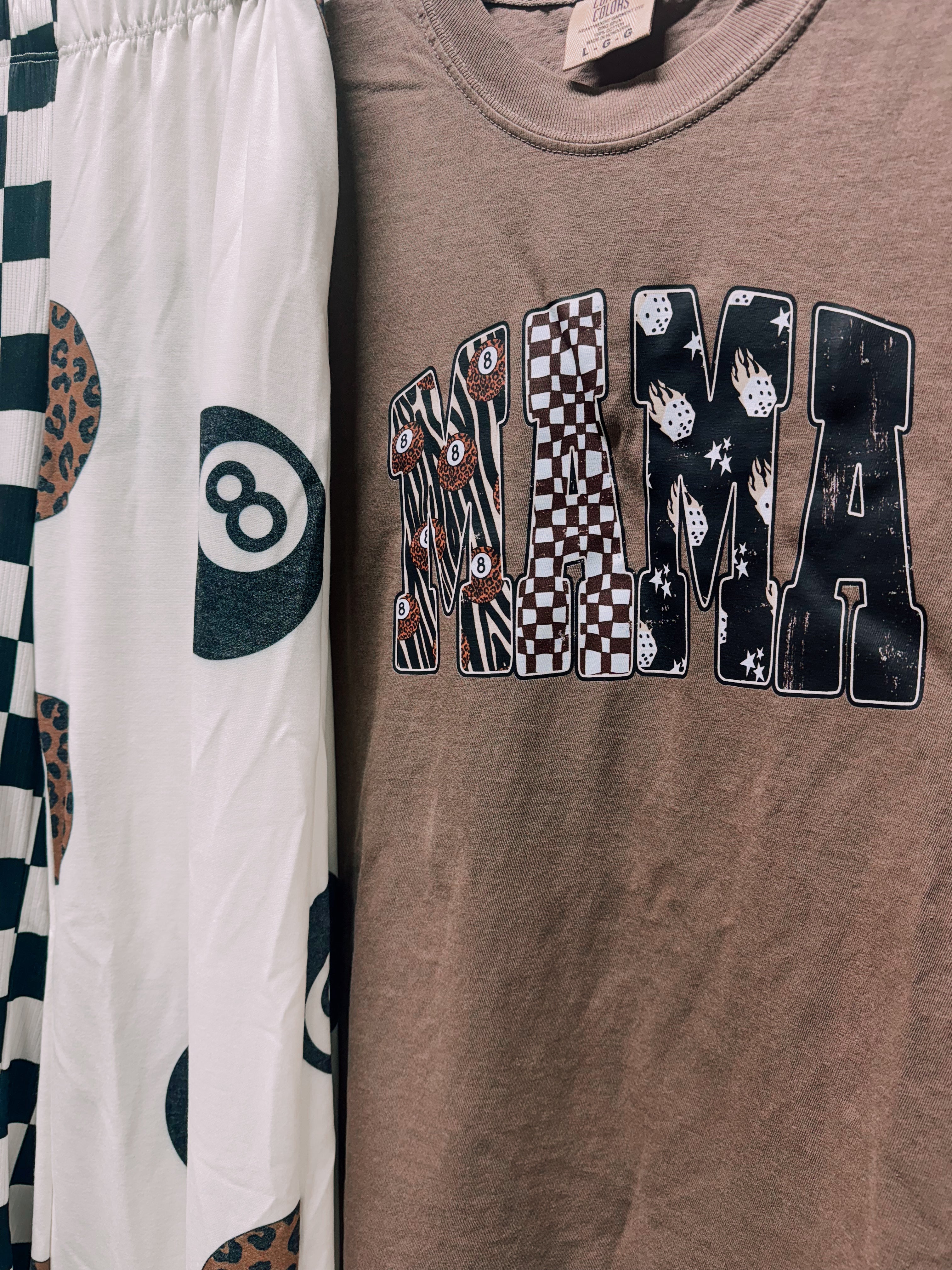 Flame Dice Neutral Mama – Espresso Comfort Colors Tee