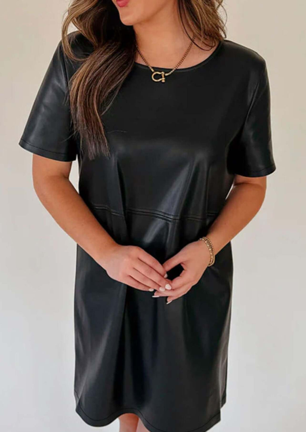 Black Faux Tshirt Dress